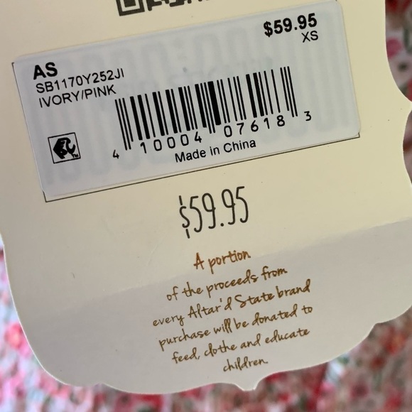 2 PIECE SET ALTR'D STATE Louise Pink Liberty Floral Cropped Top Skirt XS NEW - Picture 15 of 16